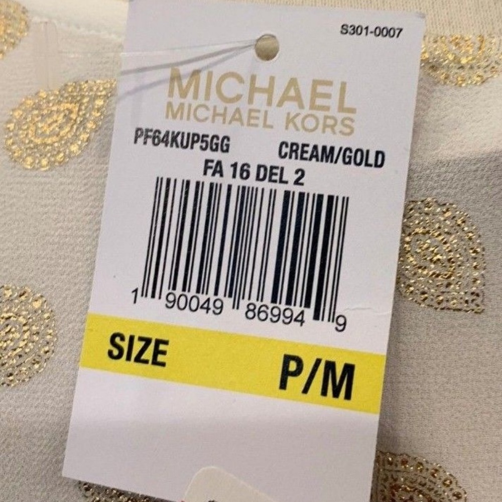 Michael Kors Sheer Blouse w/ Gold Dots s301-007-07 - Picture 6 of 6